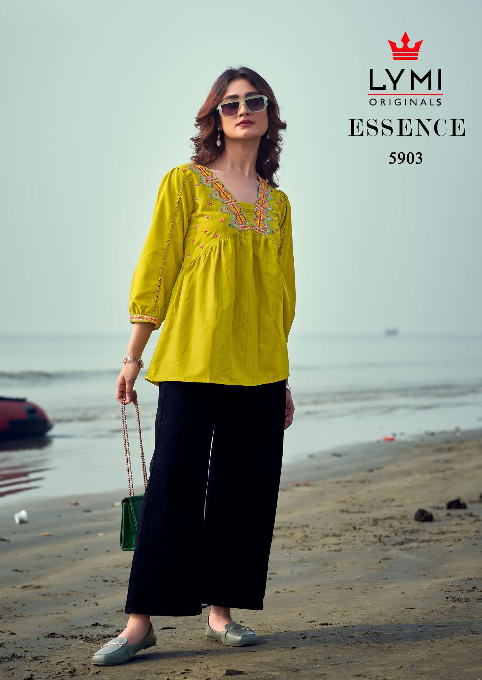 Essence By Lymi Viscose With Fancy Work Ladies Top Wholesale Shop In Surat